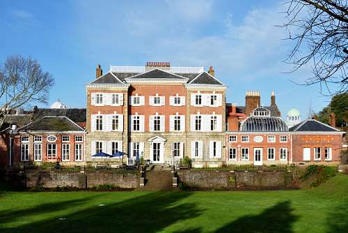 The back of the house, the terrace and the sunken garden. Photo ©Yvonne Hewett