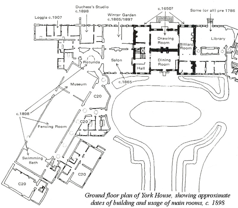 Floor plan of York house c1898